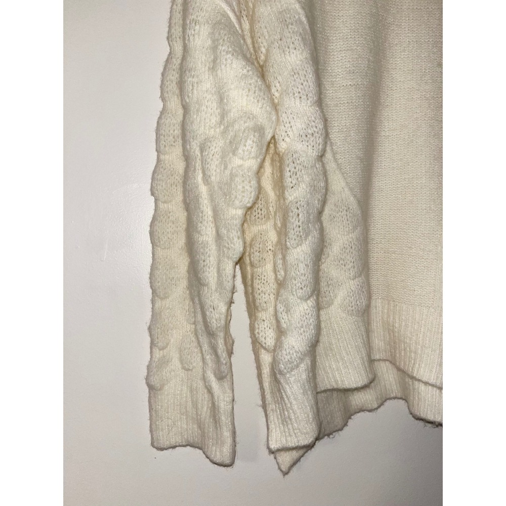 MOON RIVER Anthropologie Ivory Dotted Texture Knit Crew Neck Sweater Women's | S - Picture 9 of 12
